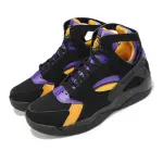 【NIKE 耐吉】休閒鞋 AIR FLIGHT HUARACHE 黑 紫金 湖人隊 客場 男鞋 復古籃球鞋(FD0188-001)