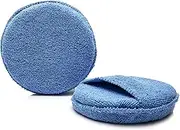 Glass Polish (125mm) Pack of 2 Microfiber Foam Applicator Pad - Multi-Purpose Soft Sponge Fiber Pad for Cleaning, Waxing, Buffing and Applying - GP15013