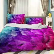 3D Gradient Feather 006 Bedding Set Pillowcases Quilt Duvet Cover Set Queen King
