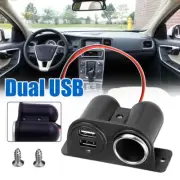 1Pc Car Cigarette Lighter Dual USB Power Outlet Socket Plug Adapter Accessories (for: Isuzu)
