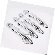 for Toyota, for RAV4, for Rav 4 Xa40 2014 2015 2016 2017 2018 Chrome Car Door Handle Bowl Cover Decor Door Handle Cover Trim(Black Handle 2 Sensors)