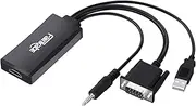 fairikabe VGA to HDMI Adapter with Audio, (PC VGA Output Source to TV/Monitor with HDMI Input Display), VGA Male to HDMI Female Converter for Monitor, 1080p VGA HDMI Adapter USB Powered…