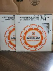 Lot of 2 Vintage Black & Decker 7 1/4” Saw Blade Super Sharp 5/8” Arbor NOS