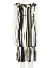 Striped Pattern Midi Dress