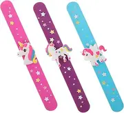 Abaodam 3pcs Unicorn Slap Bracelets Party Favors for Wristbands for Birthday Fun Snap Bands for Celebrations and Events
