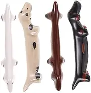 Ciieeo 4Pcs Dog Shaped Ceramic Chopstick Holder Set Decorative Fork Rest for Kitchen Dining Table Elegant Utensil Stand for Chopsticks Spoons Forks