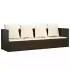 Outdoor Wicker Rattan Sofa with Cushions Lounge Couch Bed Patio Furniture Set AU