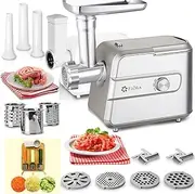 Electric Meat Grinder Mincer-Cheese Grater-Slice and Shredder Kit- Home Kitchen Use for Meat Processor and Sausage Filler Stuffer Kibbe Maker-Max 3000W Model: MGM-GT550 + MG-ACC001