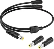 RIIEYOCA DC 8mm Y Branch Parallel Adapter Cable, 3.2FT 14AWG DC8mm 1 Male to 2 Female Solar Panel Power Cable,with DC7909 Male Female Converter,for Portable Power Station Solar Panel(1m/3ft)