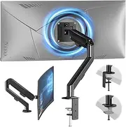 HEYMIX VESA Mount Gas Spring Adjustable Computer Monitor Arm, Swivel Stand With 2-Grommet Mounting Base, Ergonomic Gaming Monitor Stand Black