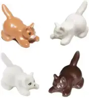 ☀️NEW LEGO 4 pcs NEW Friends CROUCHING CAT pack Animal Lot pet shop