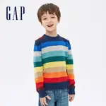 GAP 男童裝 撞色條紋圓領針織衫-彩色條紋(648313)