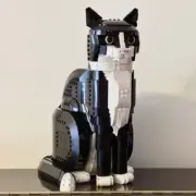1710Pcs MOC New 21349 Tuxedo Cat Building Blocks Creative Cartoon Animal Assembl