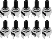 10PCS Logarithmic 9Mm Potentiometer 100K Ohm 6Mm Knurled Shaft 25Mm Shaft Length
