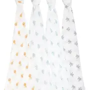 Aden + Anais animal kingdom ORGANIC muslin 4pk swaddles