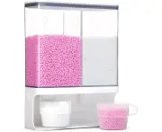 Rice Dispenser, Laundry Detergent Dispenser, Wall-Mounted Dry Food Storage Kitchen Organization, Rice Container with 1 Measuring Cups, Suitable for Rice, B