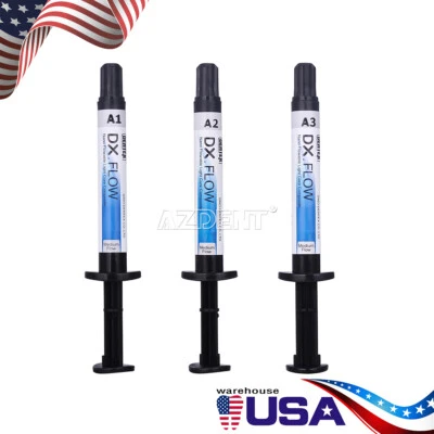 Dentex Dental Medium Flowable Light Cure Composite Resin Shade A1 A2 A3 3g/pc