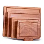 Wooden Cutting Board Set of 4 with Holder Solid Wood Chopping 15.7"L x 11.8"W