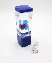 BLUE Volcano Lava Lamp with Bear