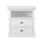 [Florabelle Living] Sorrento Hamptons Medium 2 Drawer Bedside Table White
