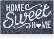 AAZZKANG Front Door Mat Non Slip Welcome Mats Outdoor Home Sweet Home Doormat with Rubber Backing Easy to Clean Indoor Mats for Entrance High Traffic Areas Entry Grey