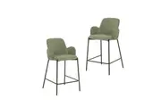 Raimon Furniture Set Of 2 Shae Knit Fabric Modern Kitchen Counter Bar Stool - Sage