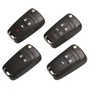 Folding Car Key Case Shell Replacement Auto Key Cover ABS for Round Emblems Slot