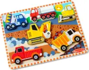 Melissa And Doug Construction Vehicles Wooden Chunky Puzzle (6 Pcs) - FSC