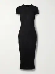 [James Perse] James Perse - Ribbed Stretch-cotton Jersey Midi Dress - Black - 0 0 Black