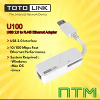 在飛比找蝦皮購物優惠-Totolink U100 USB 2.0 轉 RJ45 以