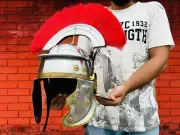 Roman Centurion Helmet | Roman Helmet With Red Plume | Medieval Knight | Crusade
