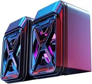 JSEIAJB Small Desktop Speaker with Glowing LED Lights Colorful Speakers for Laptop Computer Audio