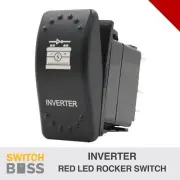Inverter LASER ETCHED Rocker Switch - Red LED 12v 24v Toggle On-Off