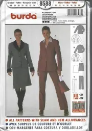 Burda 8588 Sewing Pattern - Suit: Jacket, Skirt, Pants - All Sizes 10-22 - Uncut