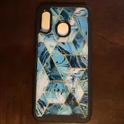 ocean blue marbled geometric phone case for samsung galaxy a20/a205, NIB