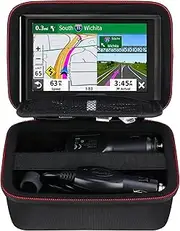 [Elonbo] GPS Carrying Case for 5-5.5 inch Garmin Drive 51/52/53, DriveSmart 55, Garmin zūmo XT, dezl OTR500, zumo 396 LMT-S GPS Navigation System, Extra Mesh Pocket Fits Car Charger Cable, Black