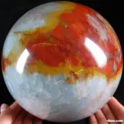 Huge 6.4" Colorful Agate Sphere, Crystal Ball, 15.7LB