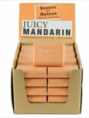 4 x SCENTS OF NATURE TILLEY JUICY MANDARIN SOAP 100G BARS MADE IN AUSTRALIA