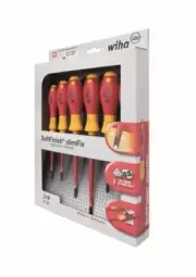 NEW Wiha 6-Piece Soft Finish Insulated Slimfix Screwdriver Set VDE Slot Phillips