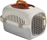 Fenteer Cat Carrier Hard Sided Dog Cat Kennel,Portable,Pet Kennel,Pet Carrier Wire Door for Small Medium Dog Outdoor Walking Hiking, Grey