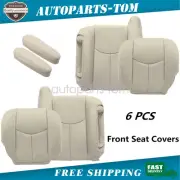 For Chevy Suburban Tahoe 03-06 Front Bottom & Top Leather Seat Cover Light Tan