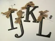 Black Tin Initial by Mud Pie, Initial I or J, NWT