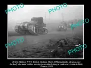 OLD 8x6 HISTORIC PHOTO OF BRITISH ARMY WWI MARK A WHIPPET TANK IN FRANCE 1918