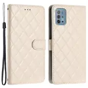 Wallet Phone Case for Motorola Moto G10/G20/G30,PU Leather Stitching Line Rhombus Flip Stand Cover