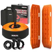 X-BULL 4WD Recovery Kit Snatch Strap Soft shackles Snatch Block Pulley With Recovery tracks Gen2.0 Orange