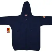 MEN HANDMADE ANDEAN ALPACA SOLID MONSTER GREEN ZIP HOODIE SWEATER SZ XL