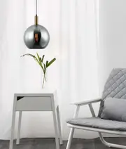 PATERA: Interior Glass with Extended Bronze Highlight Pendant Lights Black Smoke