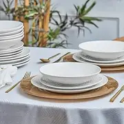 [KARACA] Ripple Porcelain Dinnerware Set for 4, 12 Piece, White