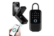Waterproof Smart Key Lock Box 5-in-1 Key Lock Box with APP Control, Fingerprint Recognize & Multiple Code Types, Key Lockbox for House Key
