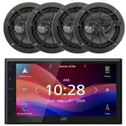 JVC KW-M695BW Single-DIN Bluetooth MP3 Receiver, 4x 6.5" 300W Max 2-Way Speakers